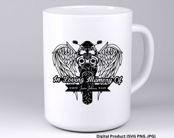 Customized/Personalized Motorcycle Cross In Loving Memory/Gone But Not Forgotten/Rest In Peace Rip Digital Download PNG JPG & SVG Zip File