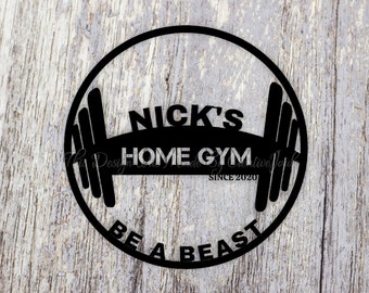Customized/Personalized Weight Lifting/Body Building/Crossfit Gym Wall/Door/Fence Hanger Decor/Decoration Motivational Circular Name Sign