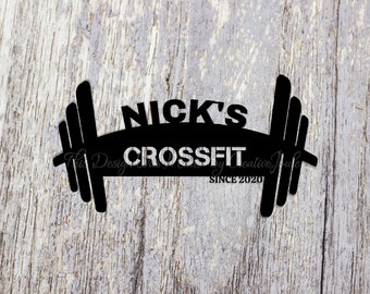 Customized/Personalized Weight Lifting/Body Building/Crossfit Gym Wall/Door/Fence Hanger Decor/Decoration Motivational Bench Bar Name Sign