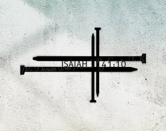 Personalizado/Personalizado Metal Cristiano/Católico/Religioso Santa Biblia Escritura/Capítulo/Verso Crucifixión Horizontal Clavos/Picos Signo de Cruz