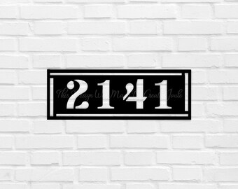 Customized/Personalized Metal Plain Simple Basic Minimal Minimalistic Horizontal Home House Office Address/Welcome Number Marker Hanger Sign