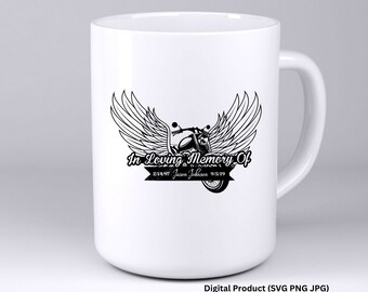 Customized/Personalized Motorcycle Cross In Loving Memory/Gone But Not Forgotten/Rest In Peace Rip Digital Download PNG JPG & SVG Zip File