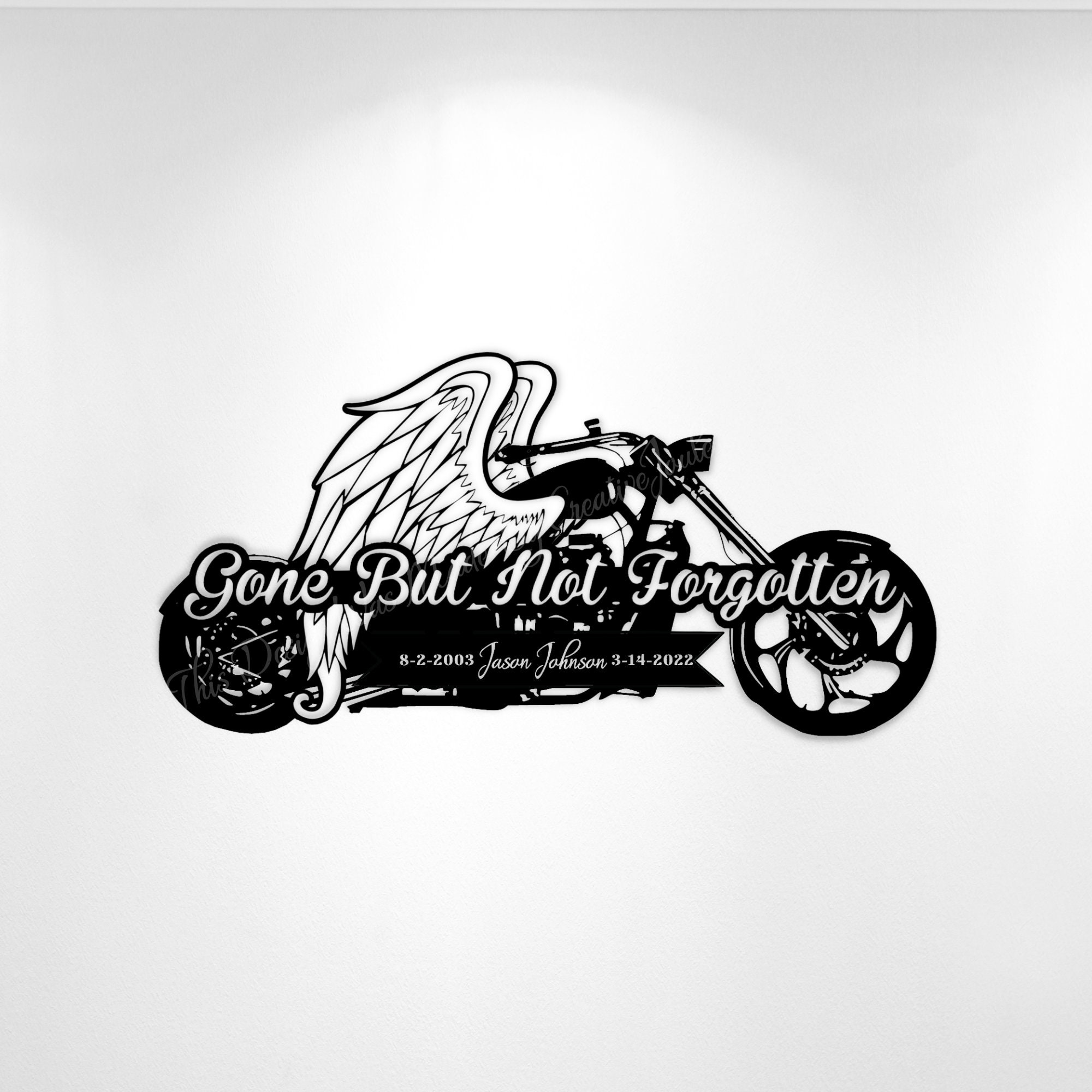 Targa Decorativa In Metallo Vintage 20x30 Cm – Regalo Memoriale Per Figlio In Cielo Con Tema Motociclista