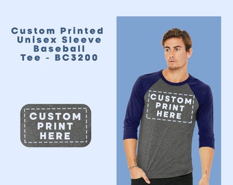 Custom Baseball Raglan Tee: Personalized 3/4 Sleeve Shirt