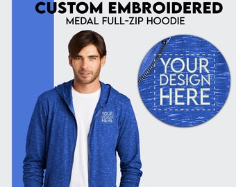 Custom Zip Up Hoodie Custom Embroidered Hooded Zipper Full-Zip Hoodie Customized Hooded Sweatshirt Custom Logo Zip-Up Embroidered Zip Up