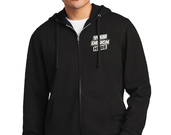 Custom Printed Fleece Zip Up Hoodie: Personalized Design
