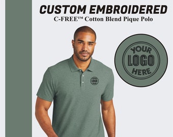 Port Authority® Classic Embroidered Polo Tee Shirts Performance Polo Collared Shirt Business Polo T-Shirt Personalized Gift Men's Polo Tee