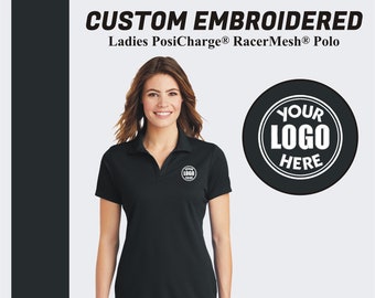 Sport-Tek® Ladies PosiCharge V-Neck Polo, Custom Women's Polo Shirt, Custom Embroidery Logo, Gift For Her, Real Estate Polo Shirts, Polo Tee