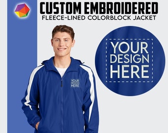 Sport-Tek® Custom Embroidered Fleece Jacket, Custom Track Jacket, Personalized Jacket, Full-Zip Jacket, Rain Jacket, Custom Zipper, Jacket