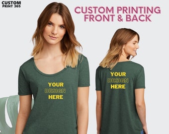 Women's Custom T-Shirt Scoop Neck Tshirt Next Level Apparel® Tee Personalized Design Customize Printing customizable shirt Make Your Own Tee