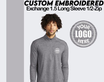 Custom 1/2-Zip Custom Embroidered Half Zip Sweatshirt, Monogram Half Zip Pullover, Logo Design Custom Sweatshirt, Men's Fall Clothing