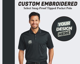 CornerStone® Custom Embroidered Pocket Polo | Business Logo Polo | Monogram Polo Shirt | Add Your Text/Artwork/Design |Custom Polo shirt