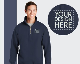 Jerzees® Custom Embroidered 1/4 Zip Custom Quarter Zip Sweatshirt Monogram Sweatshirt Custom Logo Pullover Personalized Logo Fall Clothing