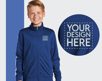 Custom Embroidered Youth Jacket, Personalized Embroidered Track Jacket, Add Your Customize Logo, Kids Zipper Full Zip-Up Jacket Gift For him