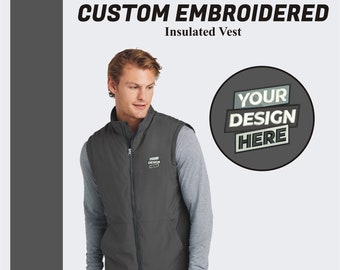 Sport-Tek® Custom Embroidered Soft Shell Vest, Personalized Logo Vest, Custom Men's Zip Up Vest, Fall Clothing, Embroidered Insulated Vest