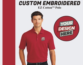 Port Authority® Cotton Polo, Mens Polo Shirt, Embroidered Polo T-Shirts, Make Your Own Shirt, Golf Polo, Monogrammed Shirts, Uniform Shirt