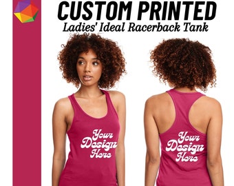 Custom Tank Top, Ladies Racer Back Tank Top, Workout Tank Top, Ideal Tank Top, Personalized Prints, Print Your Design, Personalized Tank Top