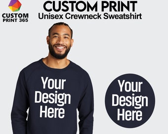 Allmade® Custom Crewneck Sweatshirt, Customize Sweatshirt, Personalized Sweater, Print On Demand Sweatshirt, Unisex French Terry Sweatshirt