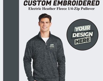 Custom Embroidered 1/4 Zip Pullover Men's Nurse Quarter Zip Fleece Sweatshirt Monogram Zip Up Sweatshirt Custom Pullover Fall Sweatshirt