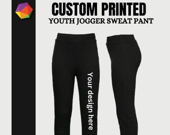 Custom Printed Youth Sweatpant, Custom Jogger Sweatpant, Personalized Sweatpants With Your Logo, Custom Youth Jogger Pants With Pockets