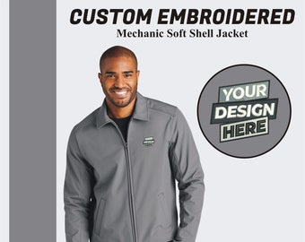 Port Authority® Mechanic Soft Shell Jacket Custom Embroidered Jacket Custom Logo Embroidery Jacket Company Logo Jacket Wind Breaker Jacket
