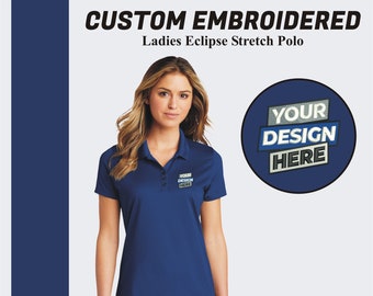 Custom Embroidery Ladies Polo Shirt Personalized Embroidered Logo Monogram Polo Tee Business Polo Customize Women Polo Shirt Gift For Her