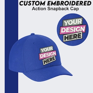 Custom Snapback, Custom Cap, Custom Embroidered Hat, Custom Action Hat, Custom Hats, Monogram Hat, Custom Logo Hat, Personalized Dad Hat