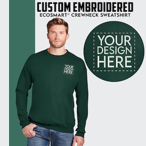Custom Embroidered Crewneck Sweatshirt: Hanes Ultimate Cotton