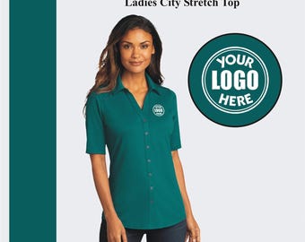 Port Authority Women Dimension Knit Dress Shirt Custom Embroidery Ladies  Button Down Shirt Gift for Her Personalized Casual Office Wear L570 - Etsy