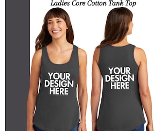 Custom Text Women's Cotton Tank Top: Personalized Workout Gift