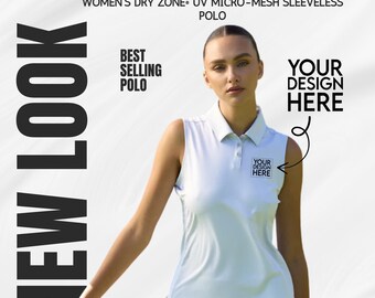 Womens Sleeveless Dry Zone Polo: Custom Embroidered UV Protection