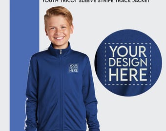 Custom Embroidered Youth Track Jacket: Personalized Full Zip Tricot