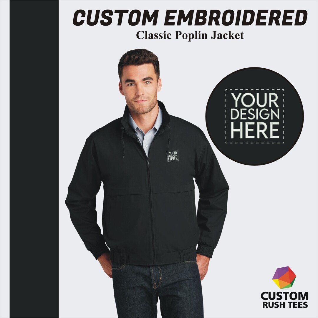 Custom Embroidered Jacket, Personalized Windbreaker Jacket Custom Full Zip Jacket Men Custom