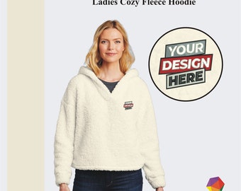 Custom Embroidered Hoodie, Custom Sherpa Fleece Hoodie For Women, Drop Shoulder Oversized Hoodie, Custom Embroidery Logo Winter Hoodie