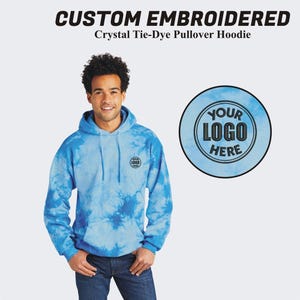 Custom Embroidered Crystal Tie-Dye Hoodie: Personalized Pullover