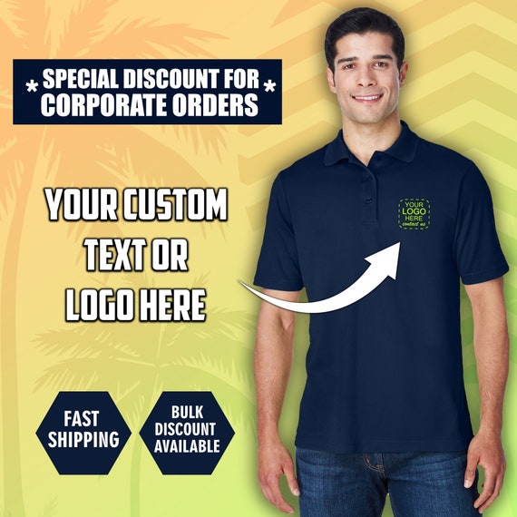 Bulk polo shirts with logo cheap