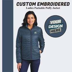 Chaqueta acolchada bordada a medida para mujer - Abrigo de invierno Port Authority®