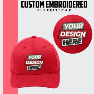 Custom Flexfit Hat Custom Embroidered Hat Custom Fitted Hat Custom Baseball Cap Custom logo Hat Personalized Hats for Men Monogram Hat