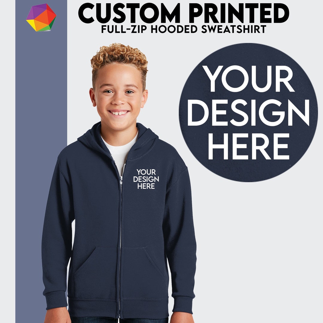 Custom Zip up Hoodie Customized Logo Zipper Hoodie Custom Printed Zip