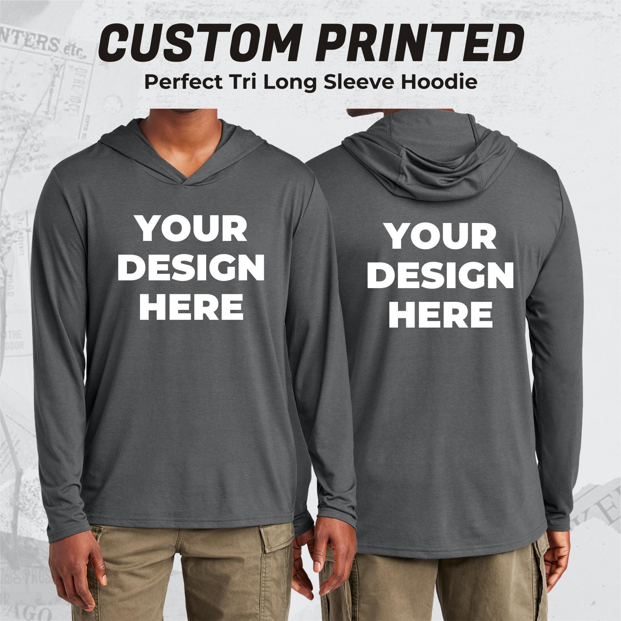 Custom Print Tri-blend Hoodie: Personalized Lightweight Sweatshirt 