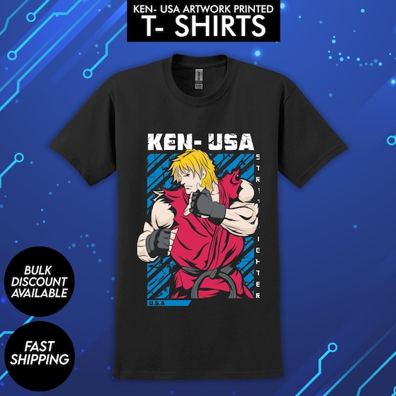 ストリートファイター　鉄拳　Tシャツ Street Fighter Ken USA T-shirt: Retro Gaming Tee - Etsy