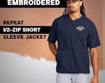 Custom Embroidered 1/2-Zip Short Sleeve Jacket: Sport-Tek Athletic Outerwear
