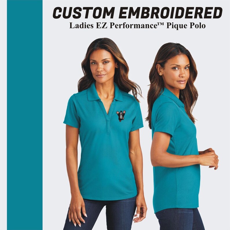 Custom Embroidered Ladies Polo Shirt: Port Authority Performance Pique ...