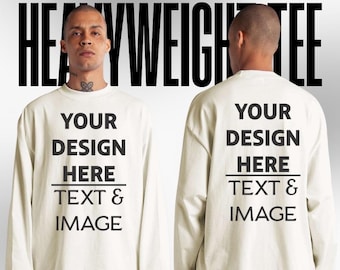 Custom Oversized Long Sleeve T-Shirt | Heavyweight Cotton Streetwear Shirt | Personalized Front & Back Print | Unisex Graphic Tee