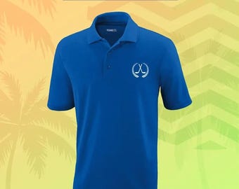 Mens Custom Embroidered Golf Polo Shirt, Personalized Text Logo