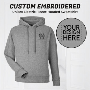 Custom Embroidered Logo Hoodie: Unisex Fleece Sweatshirt