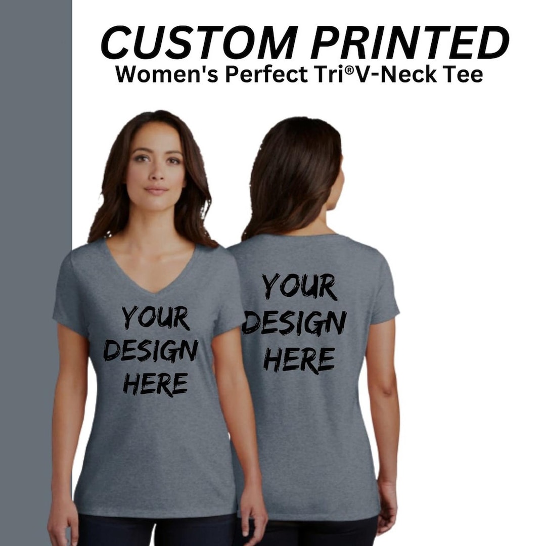 Custom Printed Women's Tri-blend V-neck Tee - Etsy