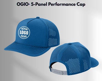 Custom Embroidered 5-Panel Performance Trucker Hat, Moisture-Wicking Low Profile Snapback, Adjustable Custom Logo Cap