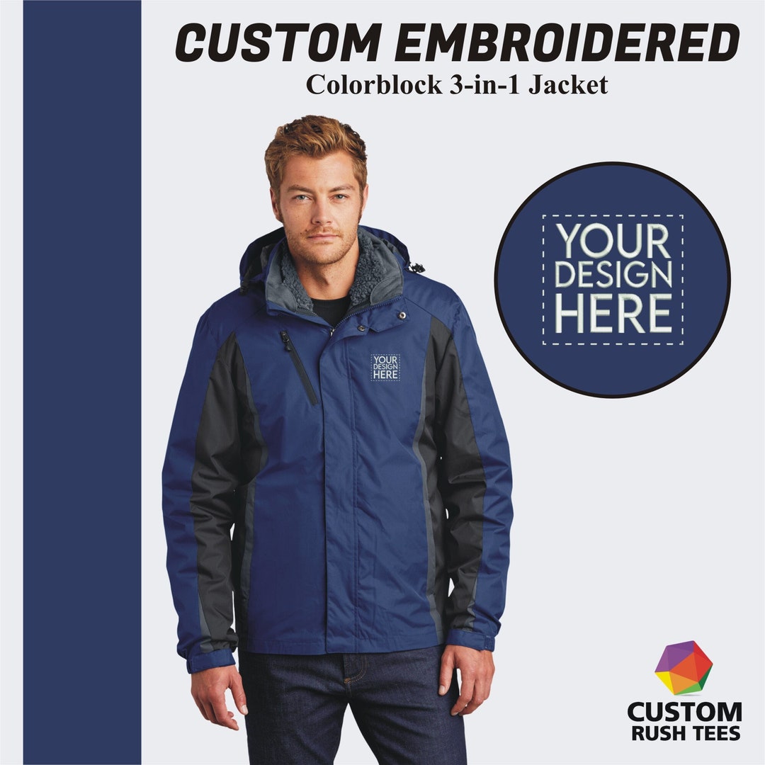 Custom Embroidered Jacket Custom Port Authority® Colorblock 3in1