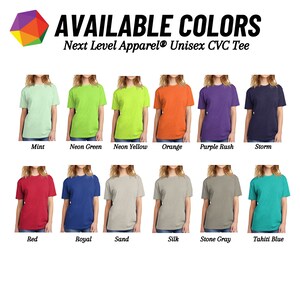 Next Level Cvc Color Chart Custom Unisex CVC T-shirt: Personalized Next Level Apparel Tee - Etsy